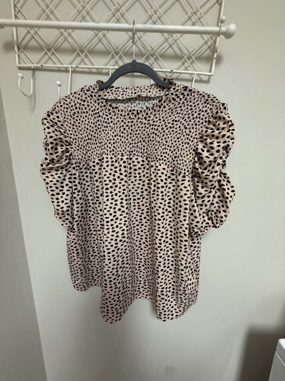 Target Universal Thread Smocked Puff Sleeve Blouse Animal Print